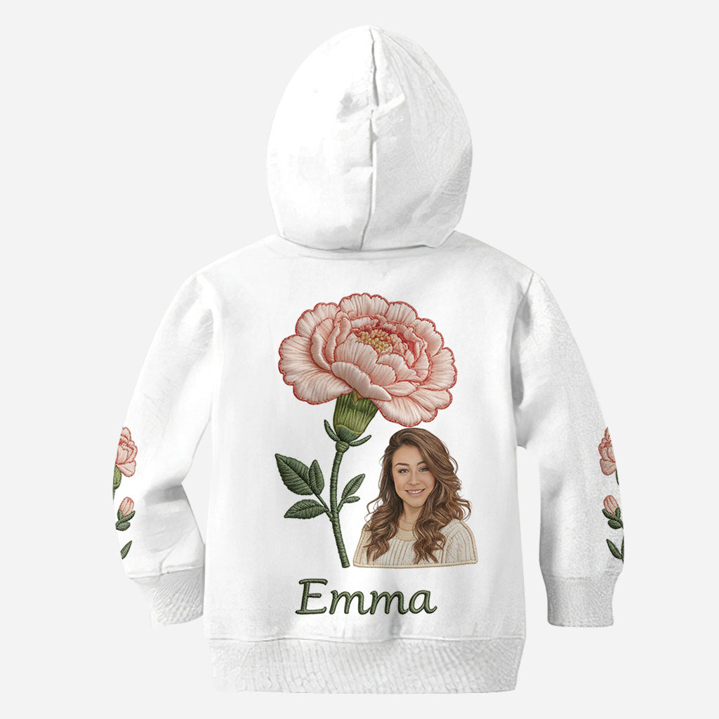 Personalisiertes T-Shirt mit Geburtsblume und Foto – Selbstliebe pur