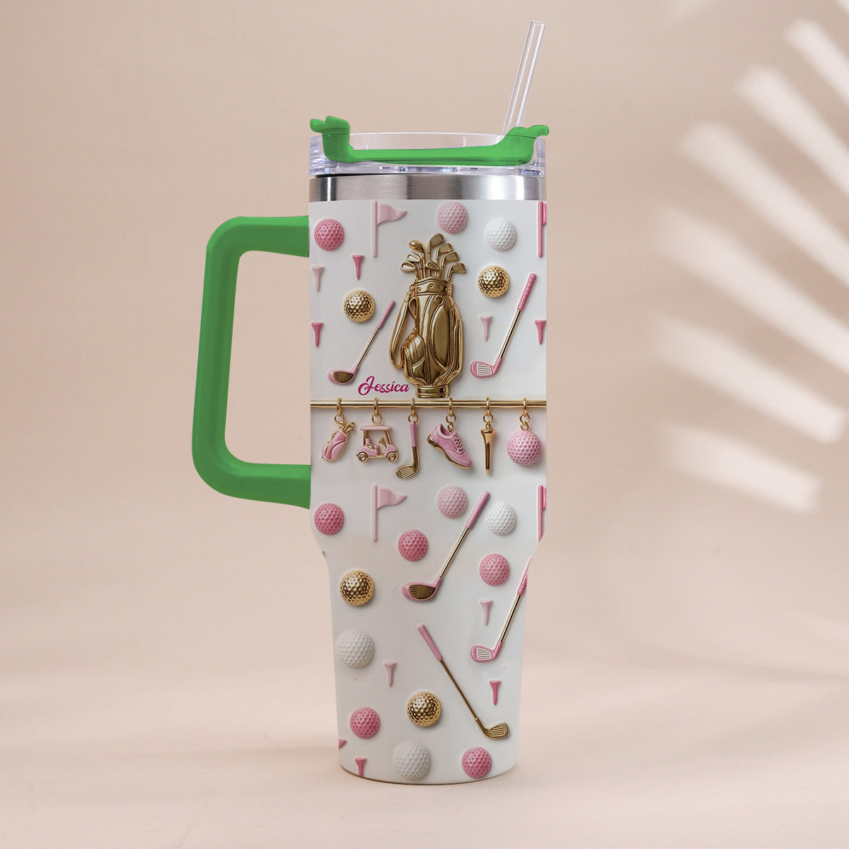 Lebe Golf – Personalisierter Golfbecher mit Henkel