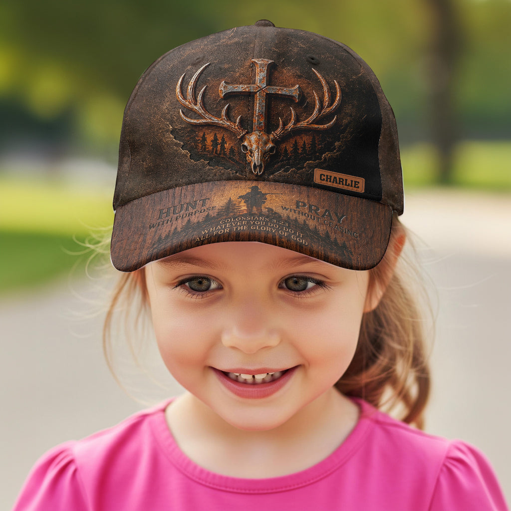 Hunt With Purpose Praise Without Ceasing - Personalized Hunting Classic Cap