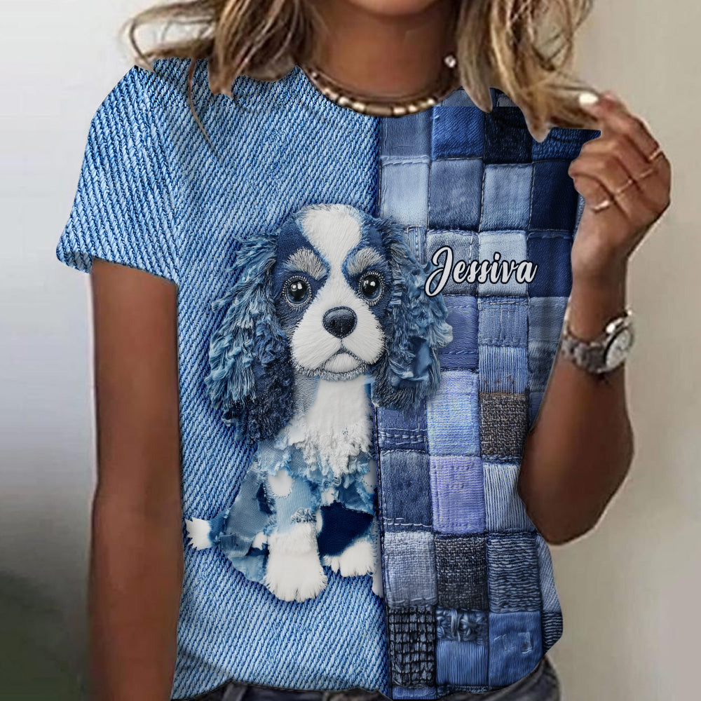 Liebe Cavalier King Charles Spaniel - Personalisiertes T-Shirt mit Hundemotiv
