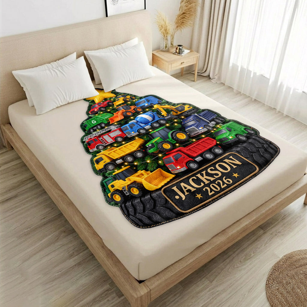 Machines And Vehicles - Personalized Kid Shaped Fleece Blanket