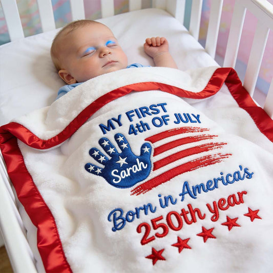 Geboren im 250. Jahr Amerikas - Personalisierte Babyshower-Decke