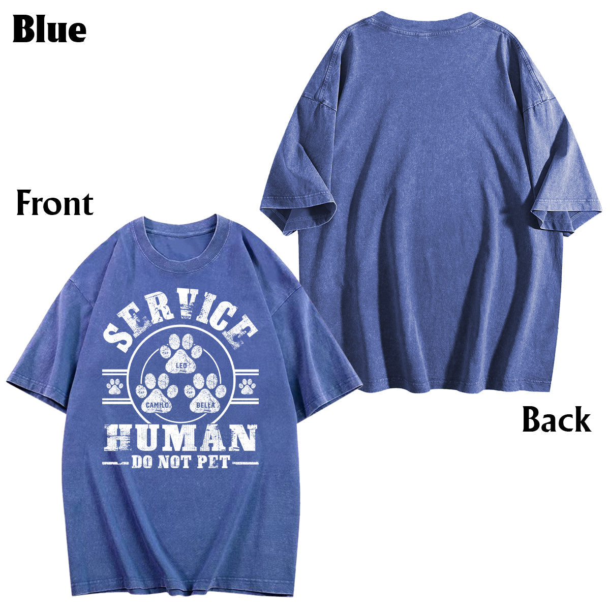 Service Human Do Not Pet - Personalisiertes Hundewasch-T-Shirt