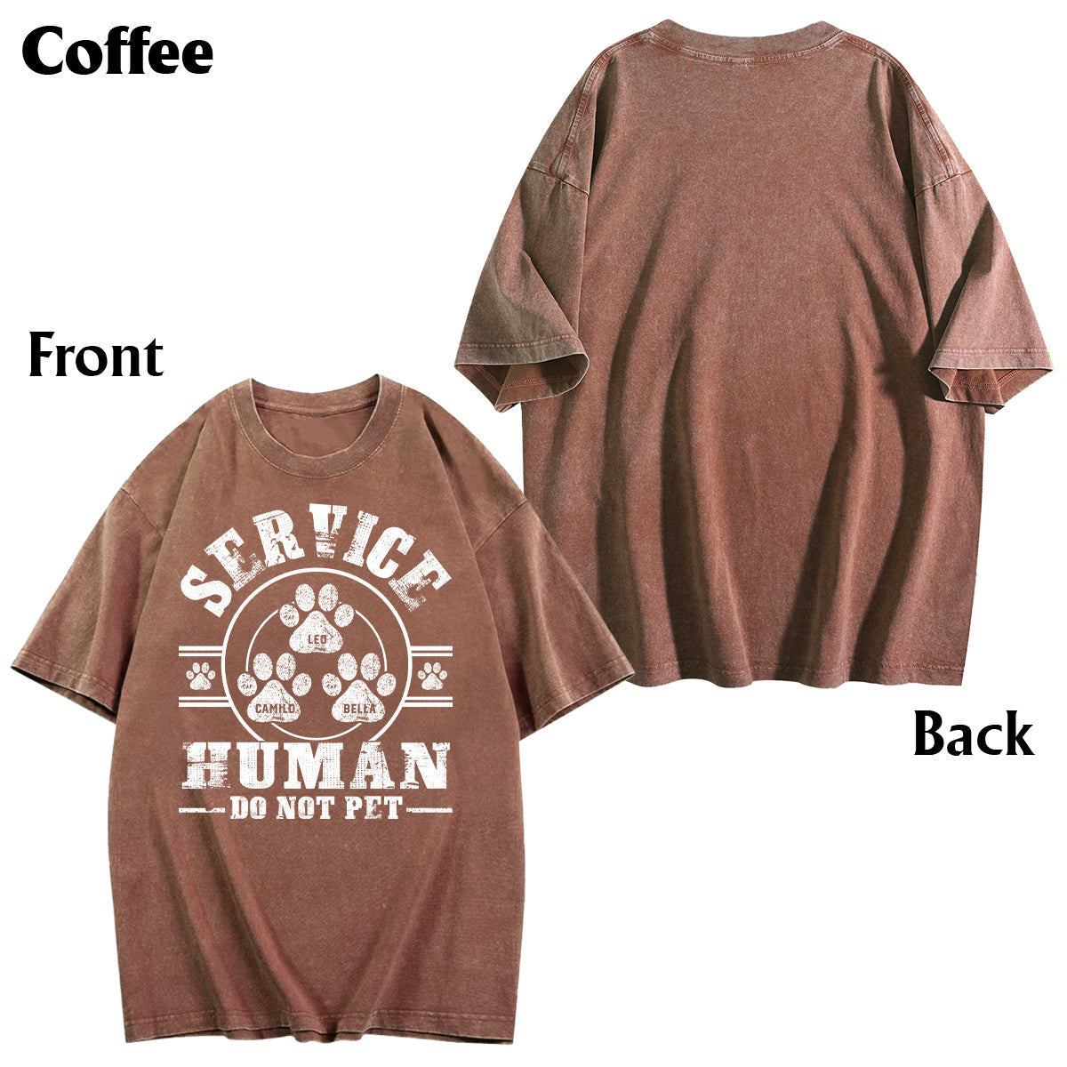 Service Human Do Not Pet - Personalisiertes Hundewasch-T-Shirt