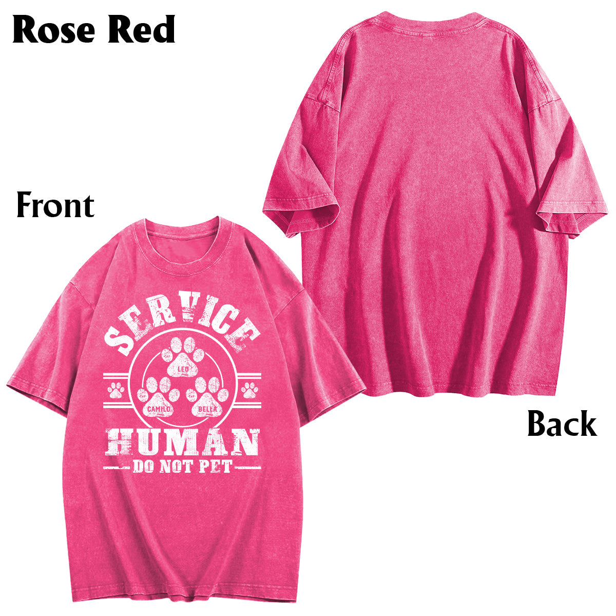 Service Human Do Not Pet - Personalisiertes Hundewasch-T-Shirt