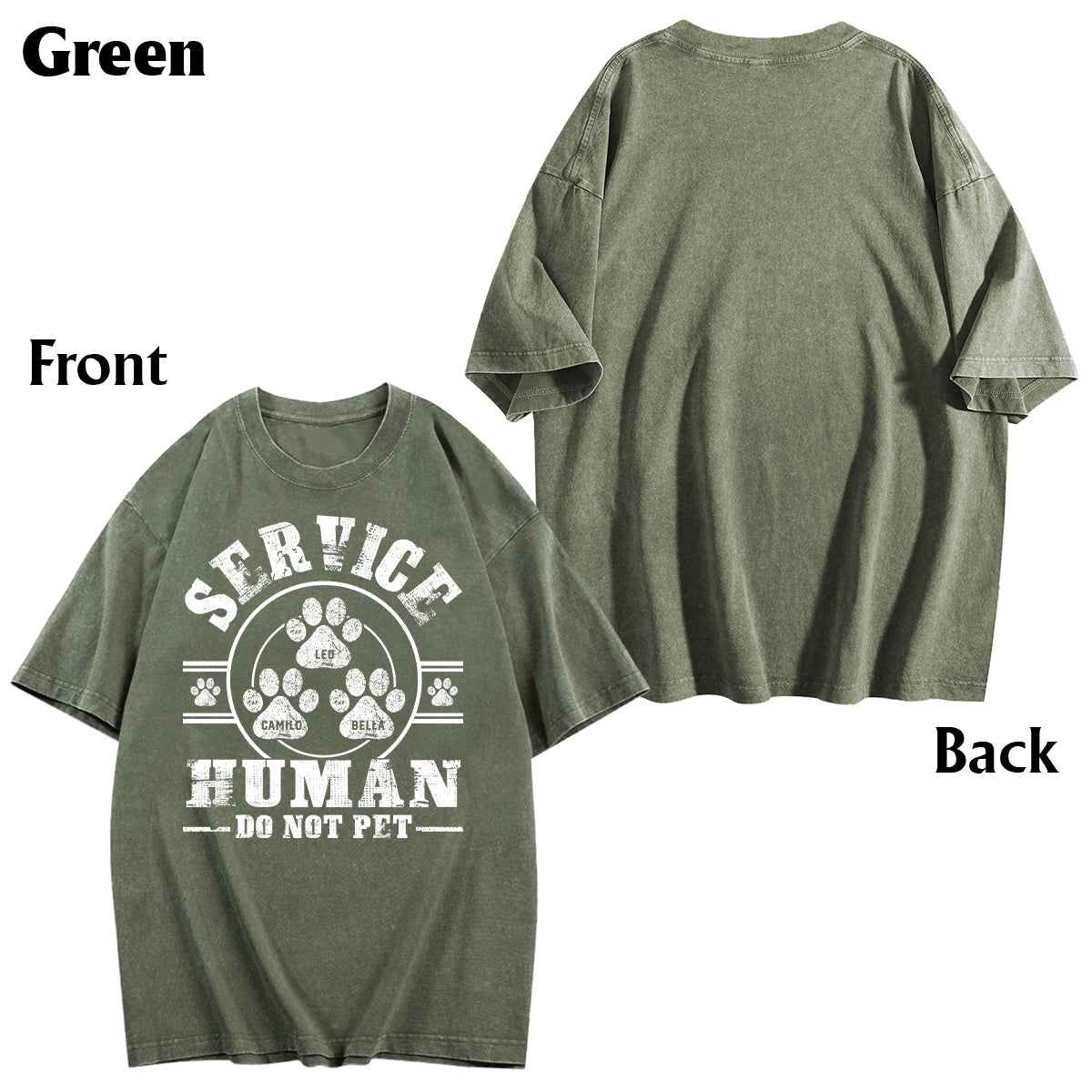 Service Human Do Not Pet - Personalisiertes Hundewasch-T-Shirt