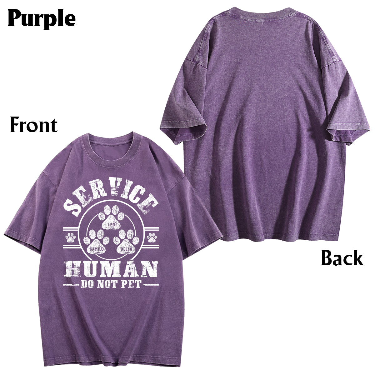 Service Human Do Not Pet - Personalisiertes Hundewasch-T-Shirt