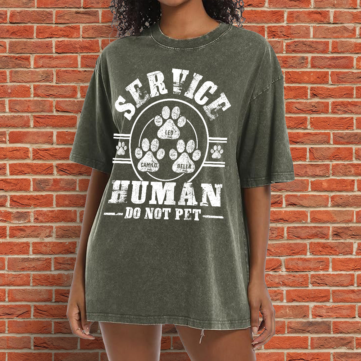 Service Human Do Not Pet - Personalisiertes Hundewasch-T-Shirt