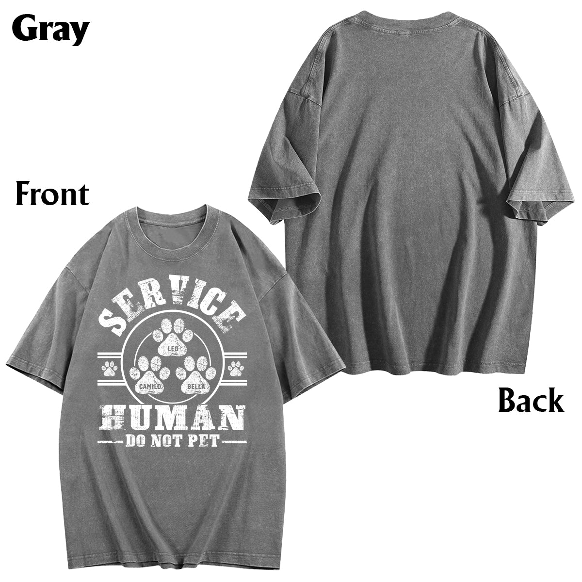 Service Human Do Not Pet - Personalisiertes Hundewasch-T-Shirt