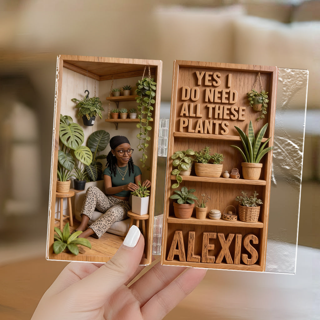 Ja, ich brauche all diese Pflanzen – personalisiertes Acryl-Diptychon zum Thema Gartenarbeit