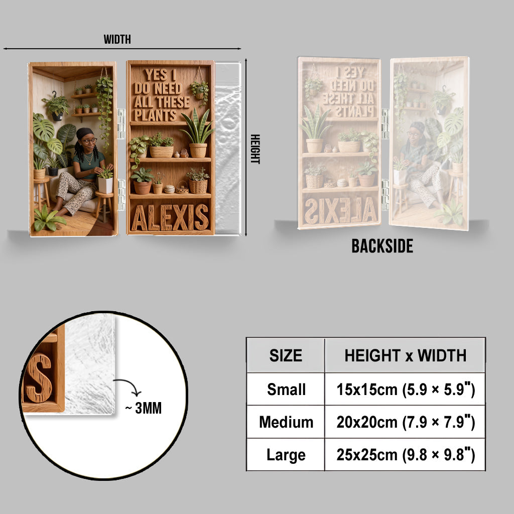 Ja, ich brauche all diese Pflanzen – personalisiertes Acryl-Diptychon zum Thema Gartenarbeit