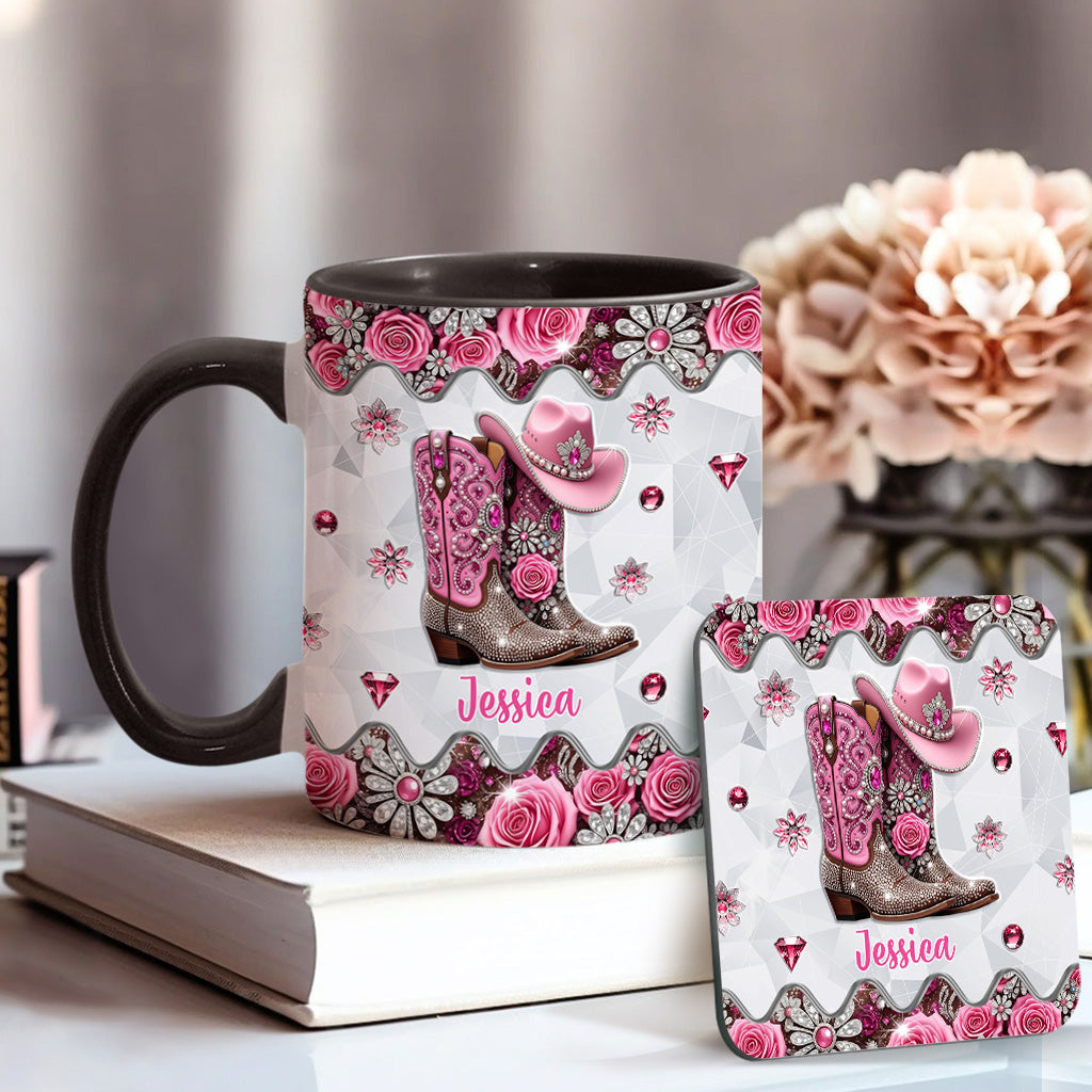 Cowgirl-Stiefel – Personalisierte Tasse mit Cowgirl-Motiv