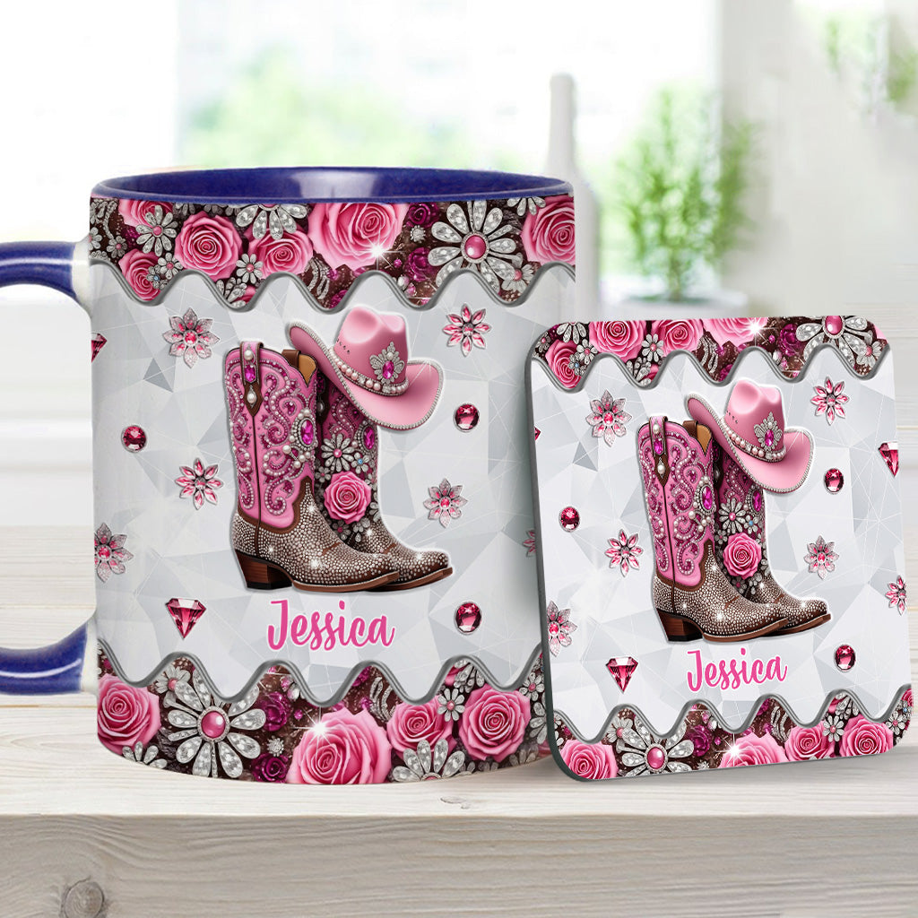 Cowgirl-Stiefel – Personalisierte Tasse mit Cowgirl-Motiv