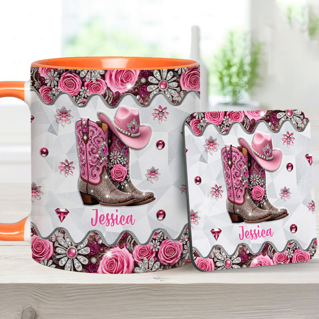 Cowgirl-Stiefel – Personalisierte Tasse mit Cowgirl-Motiv