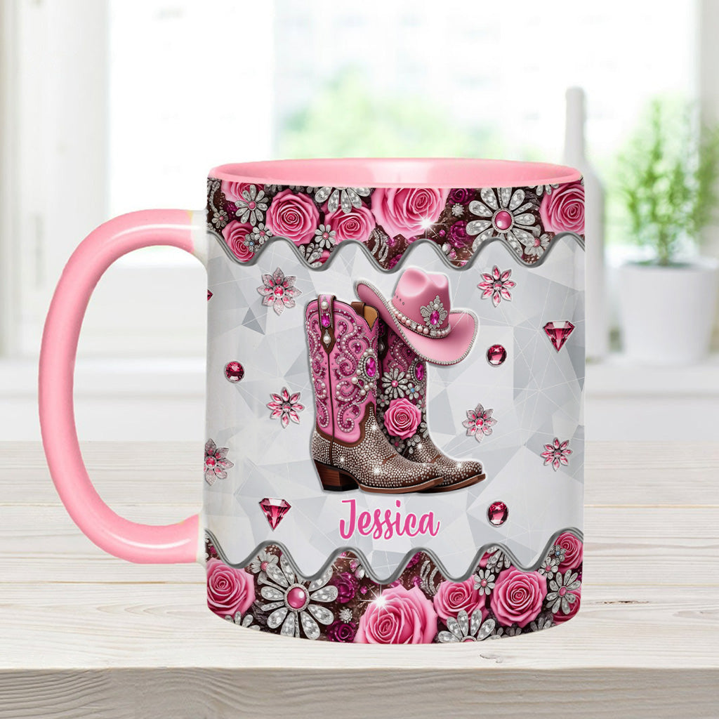 Cowgirl-Stiefel – Personalisierte Tasse mit Cowgirl-Motiv