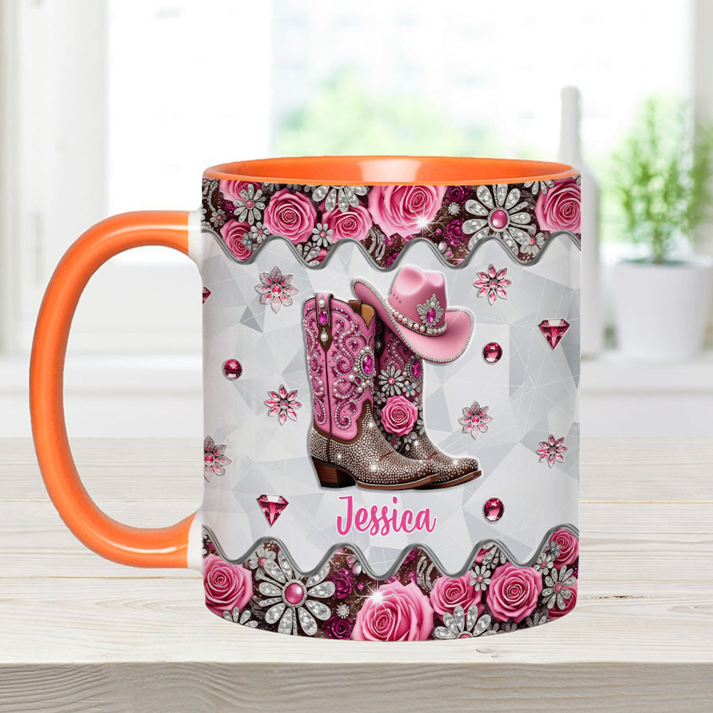 Cowgirl-Stiefel – Personalisierte Tasse mit Cowgirl-Motiv