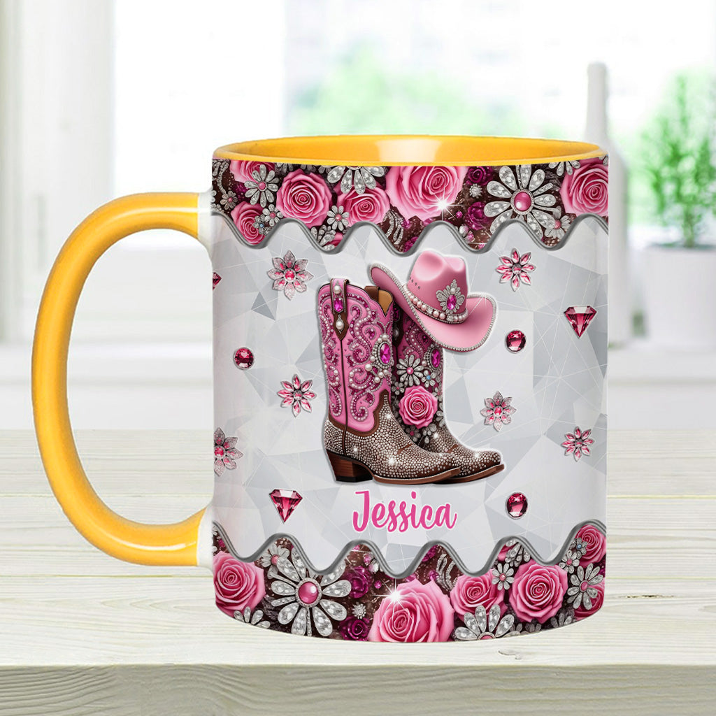 Cowgirl-Stiefel – Personalisierte Tasse mit Cowgirl-Motiv
