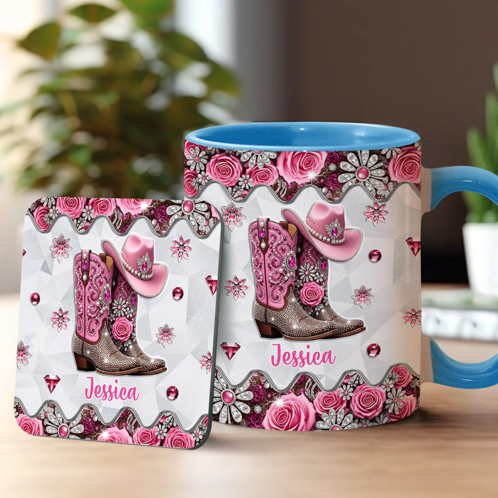 Cowgirl-Stiefel – Personalisierte Tasse mit Cowgirl-Motiv