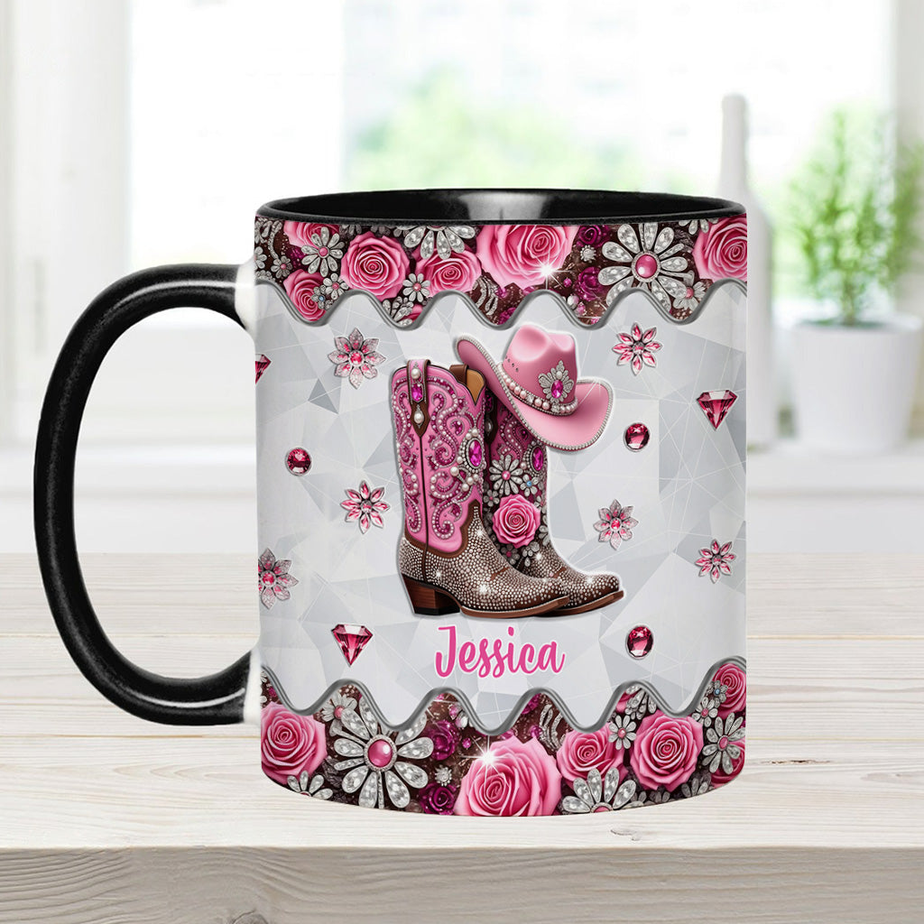 Cowgirl-Stiefel – Personalisierte Tasse mit Cowgirl-Motiv