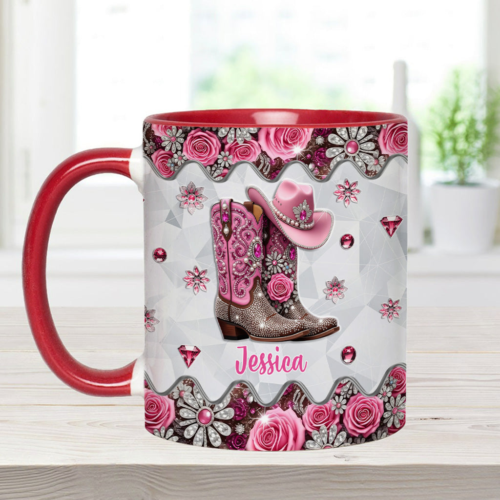 Cowgirl-Stiefel – Personalisierte Tasse mit Cowgirl-Motiv