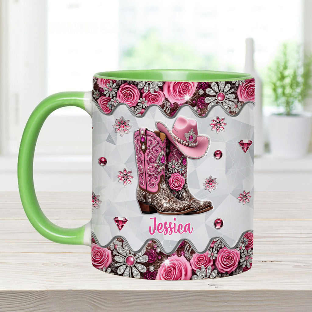 Cowgirl-Stiefel – Personalisierte Tasse mit Cowgirl-Motiv