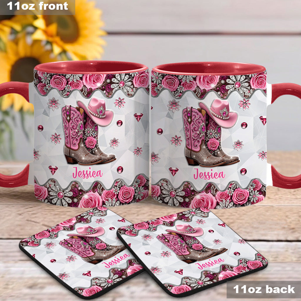 Cowgirl-Stiefel – Personalisierte Tasse mit Cowgirl-Motiv