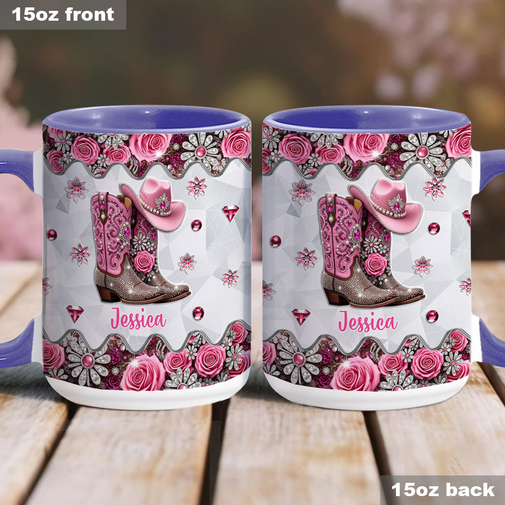 Cowgirl-Stiefel – Personalisierte Tasse mit Cowgirl-Motiv
