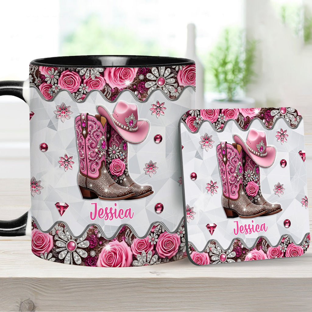 Cowgirl-Stiefel – Personalisierte Tasse mit Cowgirl-Motiv