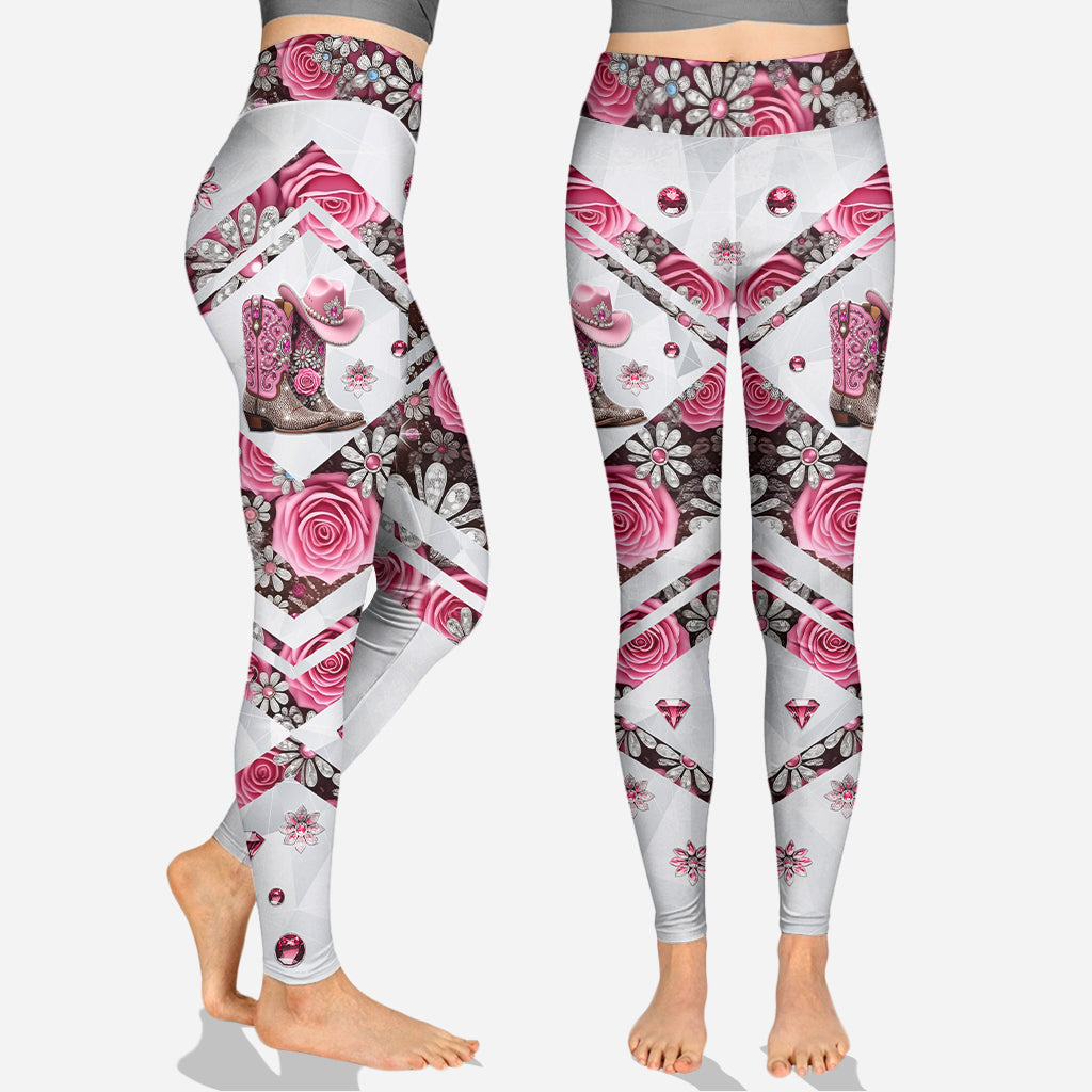 Cowgirl Boots - Personalized Cowgirl Hollow Tank Top and Leggings