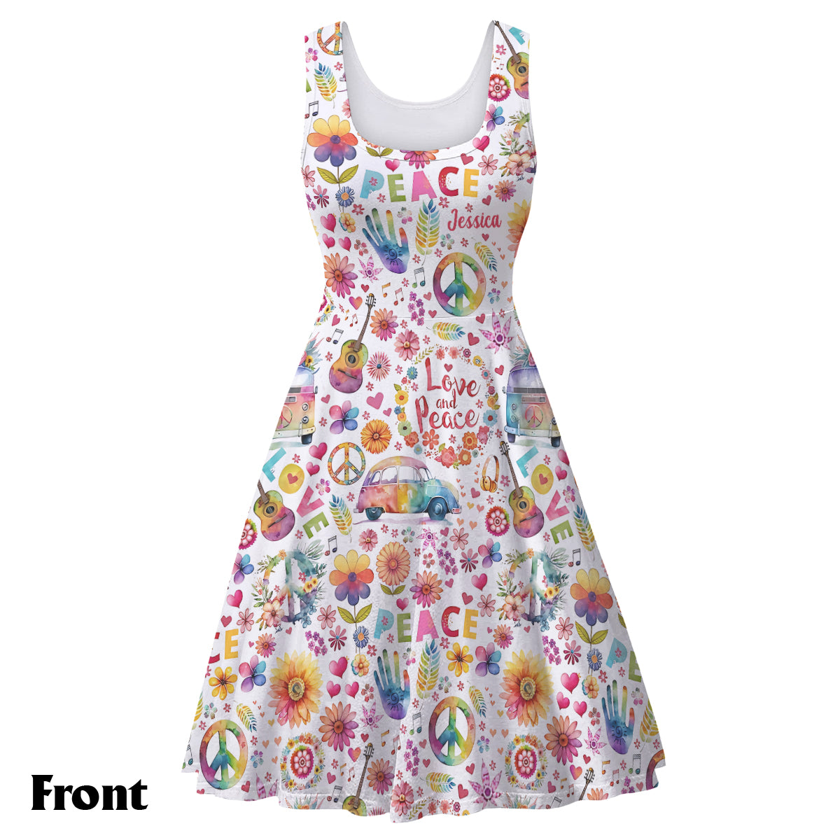 Hippie Soul – Personalisiertes ärmelloses Hippie-Kleid