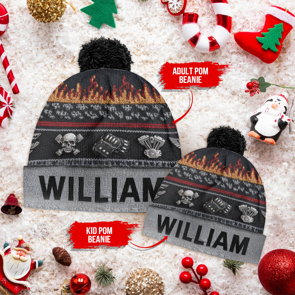 Flame & Engine - Personalisierte Biker-Mütze