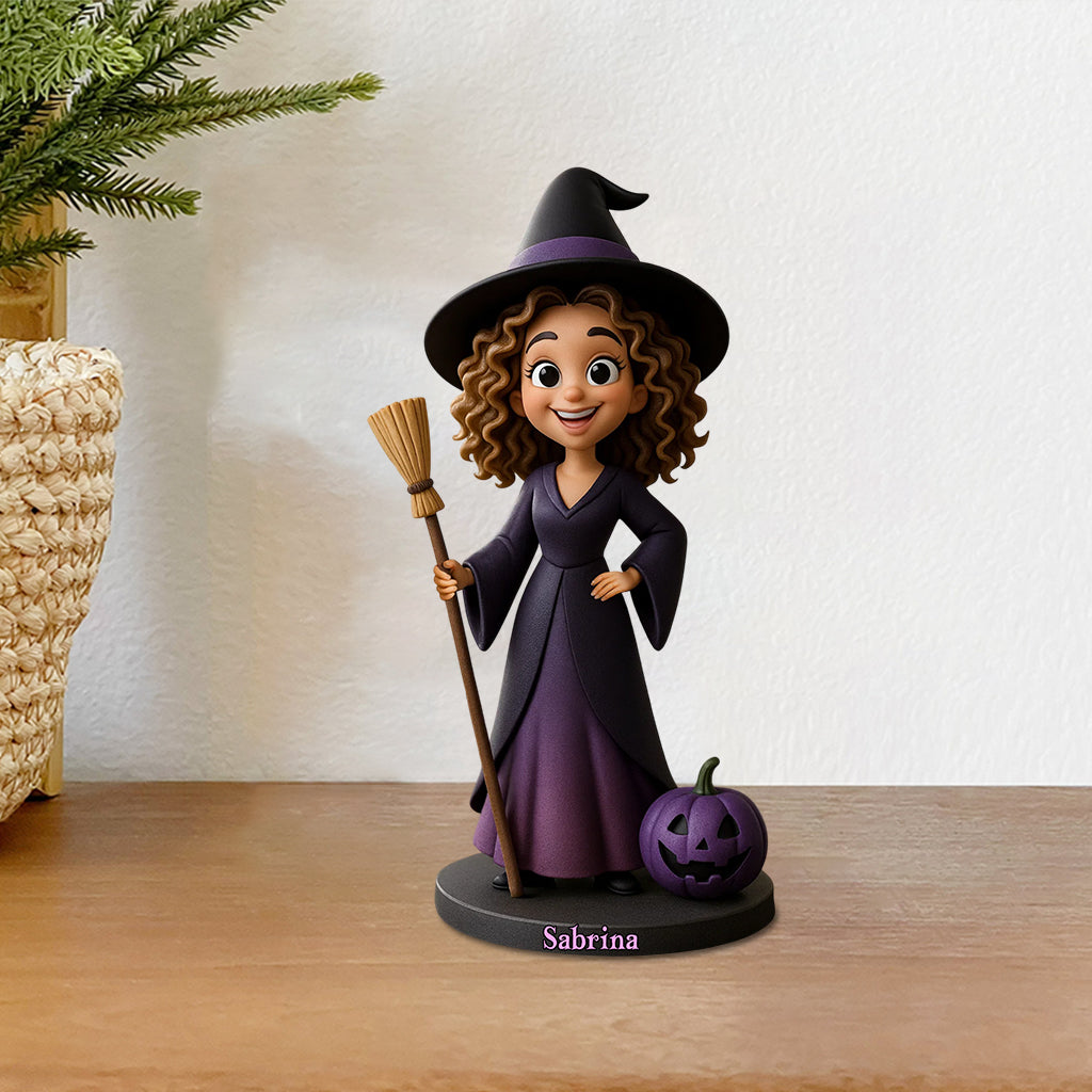 Fantastische Hexe – Personalisierte Acrylplakette in individueller Hexenform