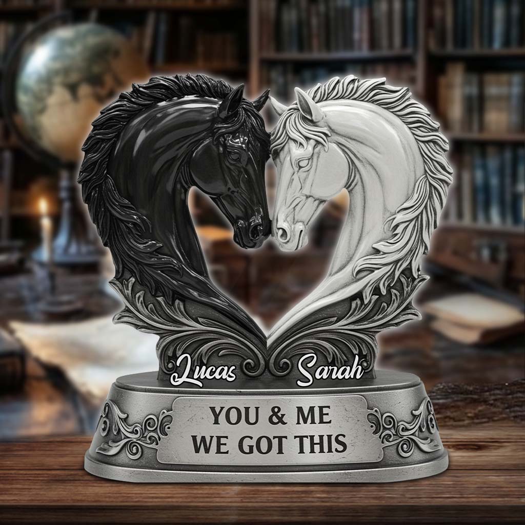 Du und ich, wir schaffen das – personalisierte Acrylplakette in individueller Form für Paare