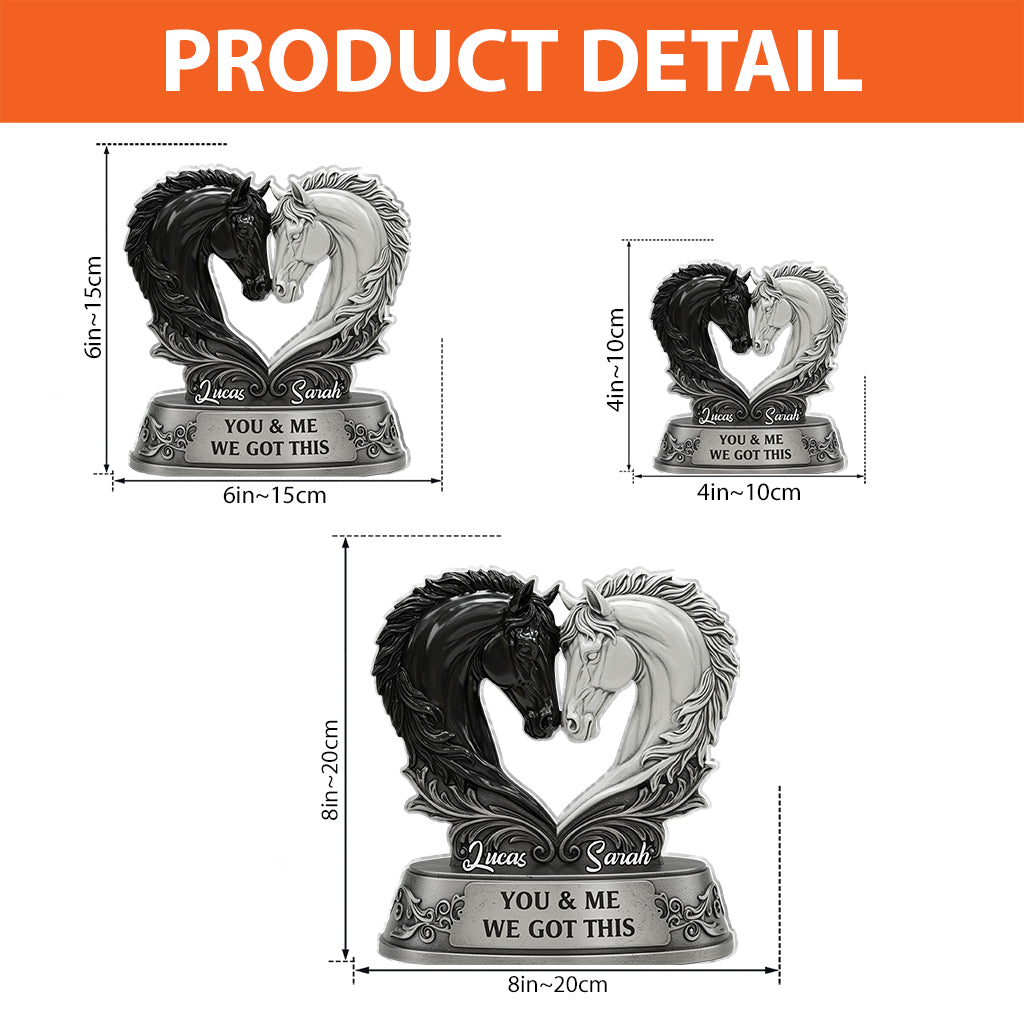 Du und ich, wir schaffen das – personalisierte Acrylplakette in individueller Form für Paare