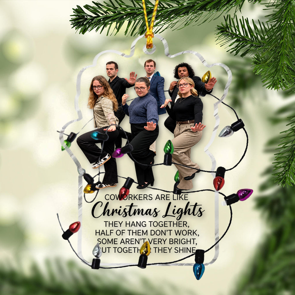 Lustiges Kollegen Ornament mit echtem Weihnachtslichter - Personalisiertes Miniaturlicht Ornament