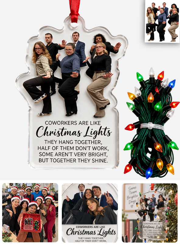 Lustiges Kollegen Ornament mit echtem Weihnachtslichter - Personalisiertes Miniaturlicht Ornament