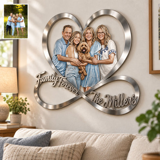 Familie für immer - Personalisierte 3D-gedruckte Metallschrift