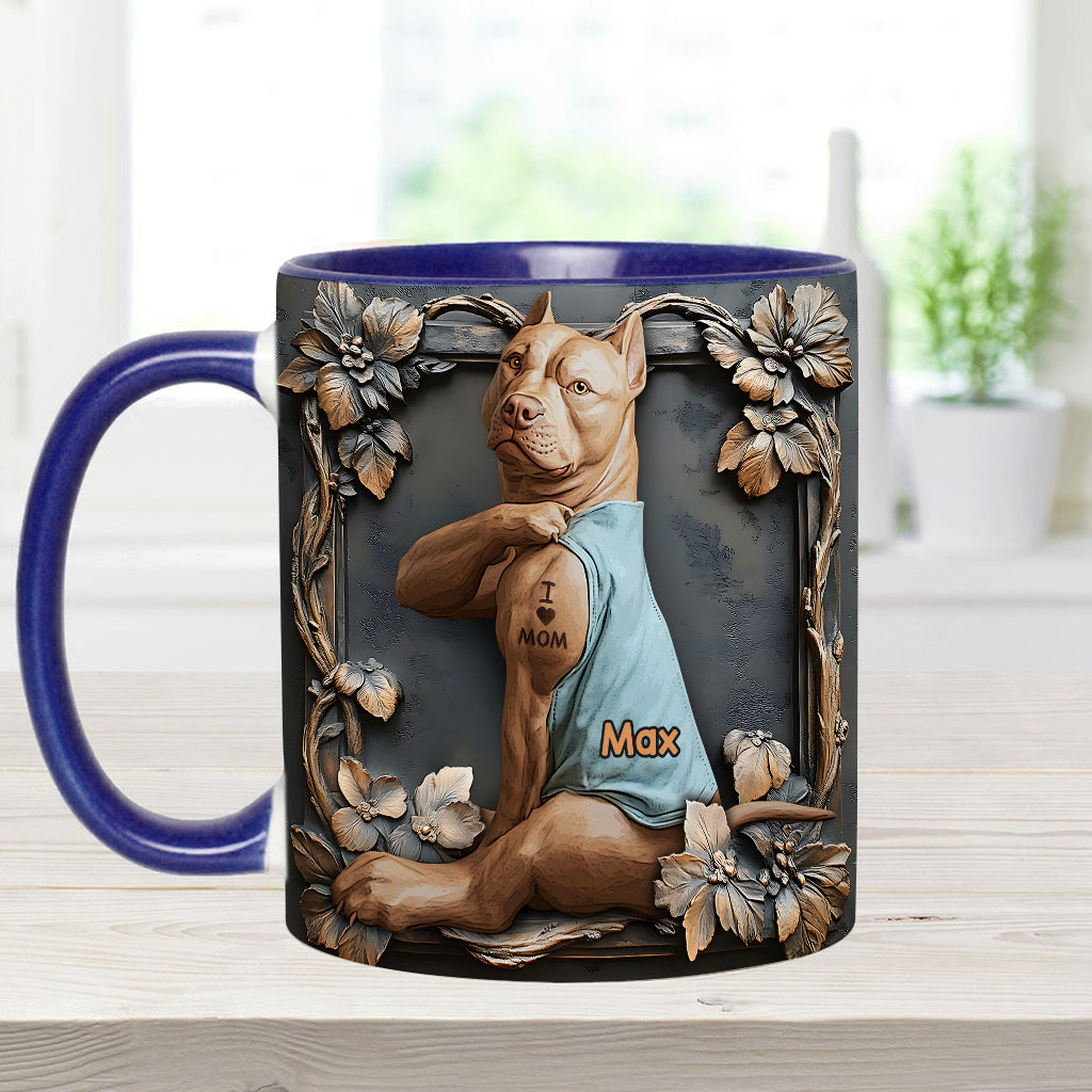I Love Mom - Personalized Dog Accent Mug