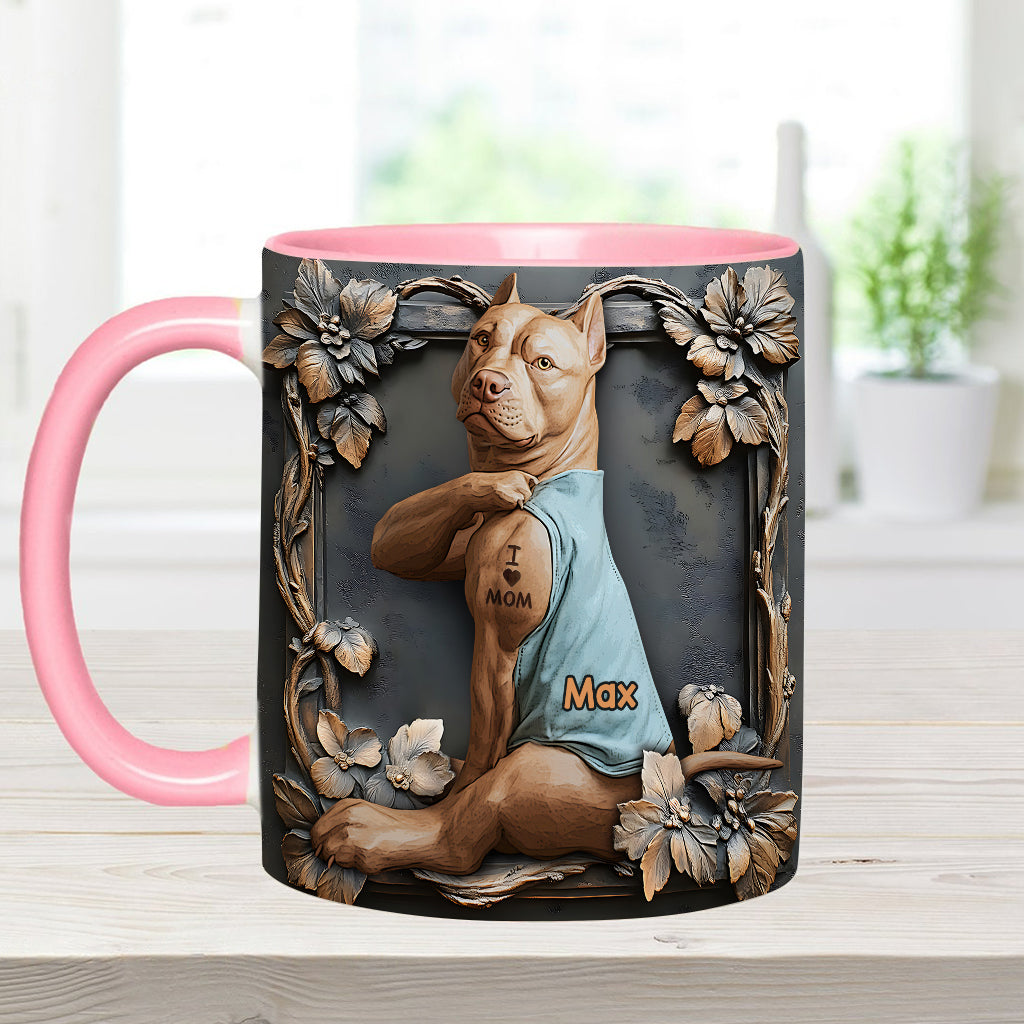 I Love Mom - Personalized Dog Accent Mug