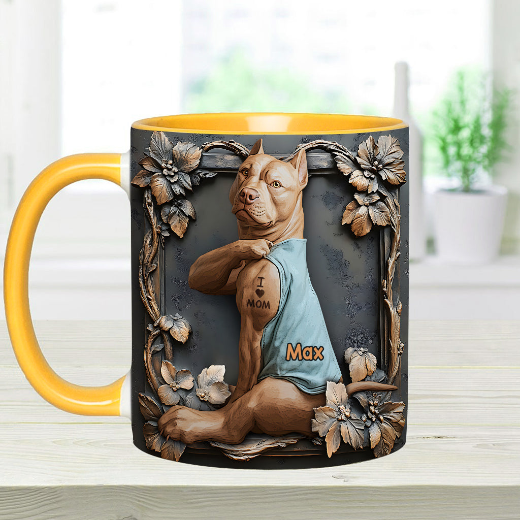 I Love Mom - Personalized Dog Accent Mug