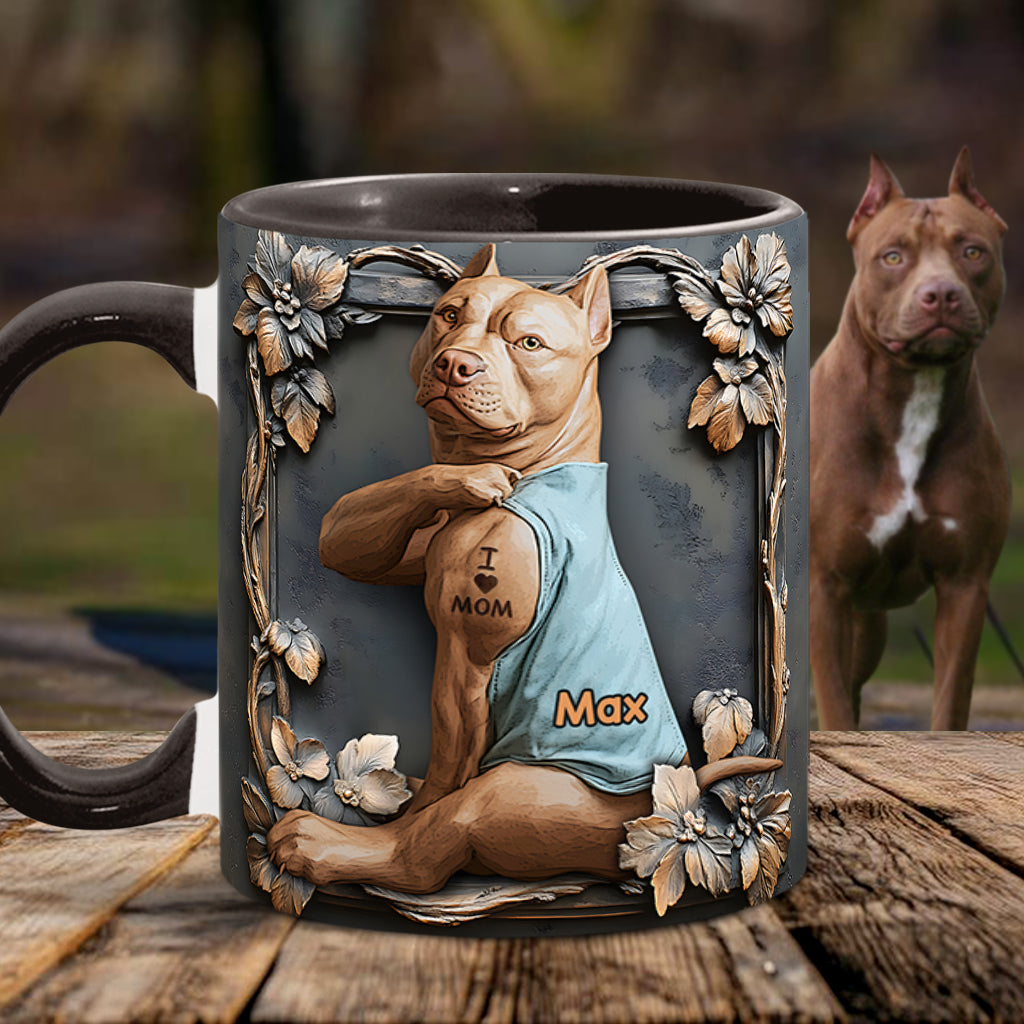 I Love Mom - Personalized Dog Accent Mug
