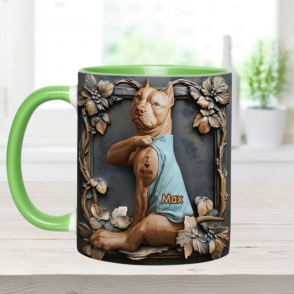 I Love Mom - Personalized Dog Accent Mug
