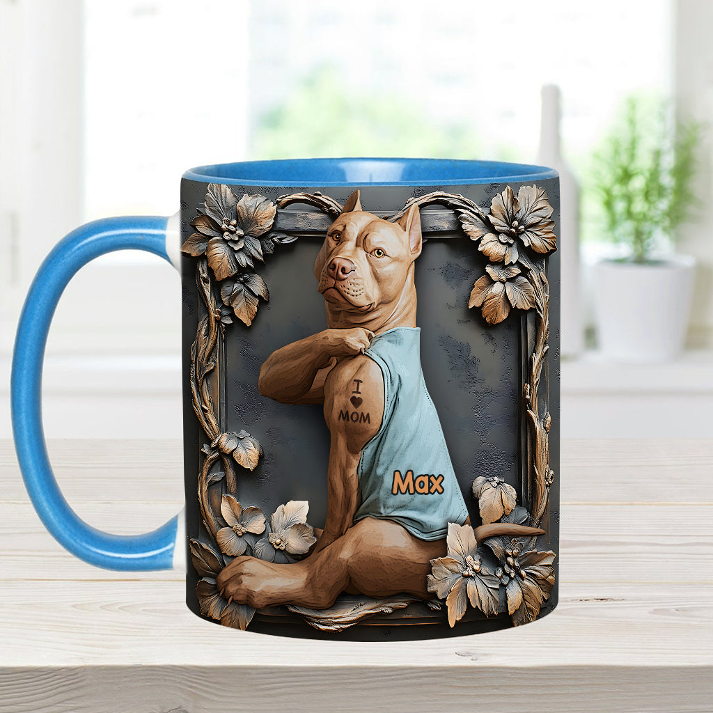 I Love Mom - Personalized Dog Accent Mug
