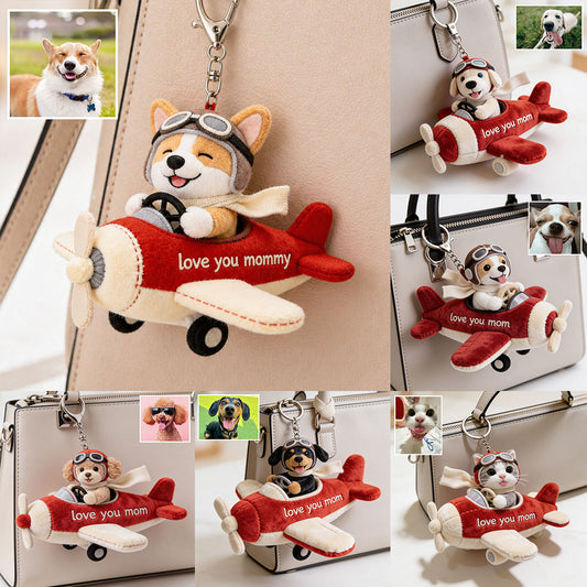 Geschenkidee für Hundeliebhaber, Haustier-Mama - Personalisierter Hund Plush Schlüsselanhänger