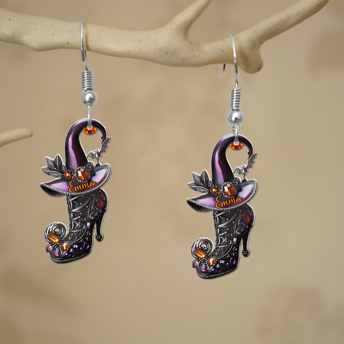 Beautiful Witch Shoes - Personalized Witch Earrings