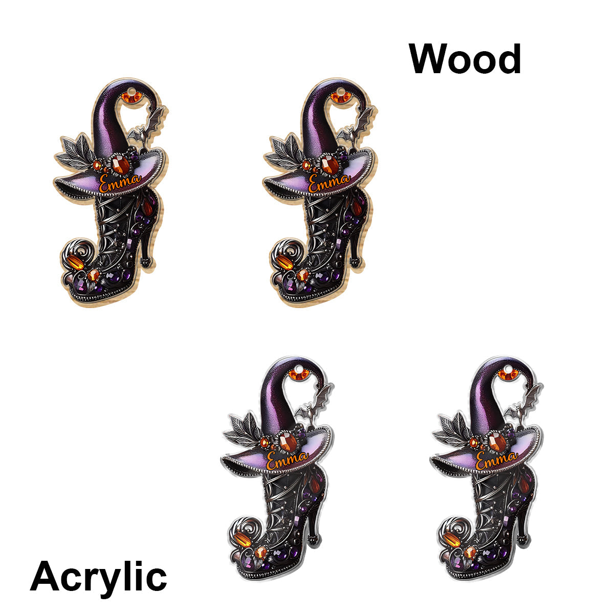 Beautiful Witch Shoes - Personalized Witch Earrings