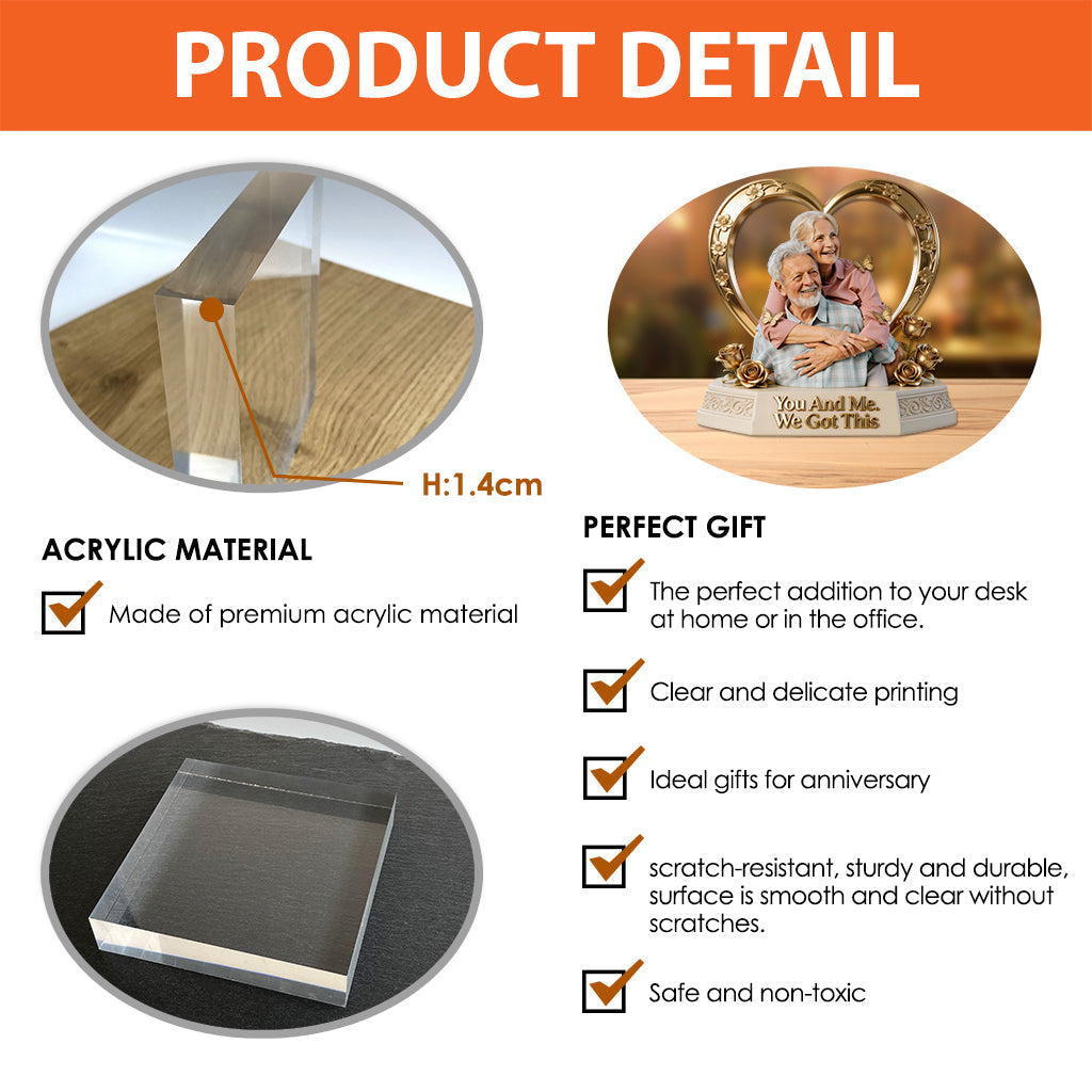 Geschenk für Paare: „Wir schaffen das“ – personalisierte Acrylplakette in individueller Form für Paare