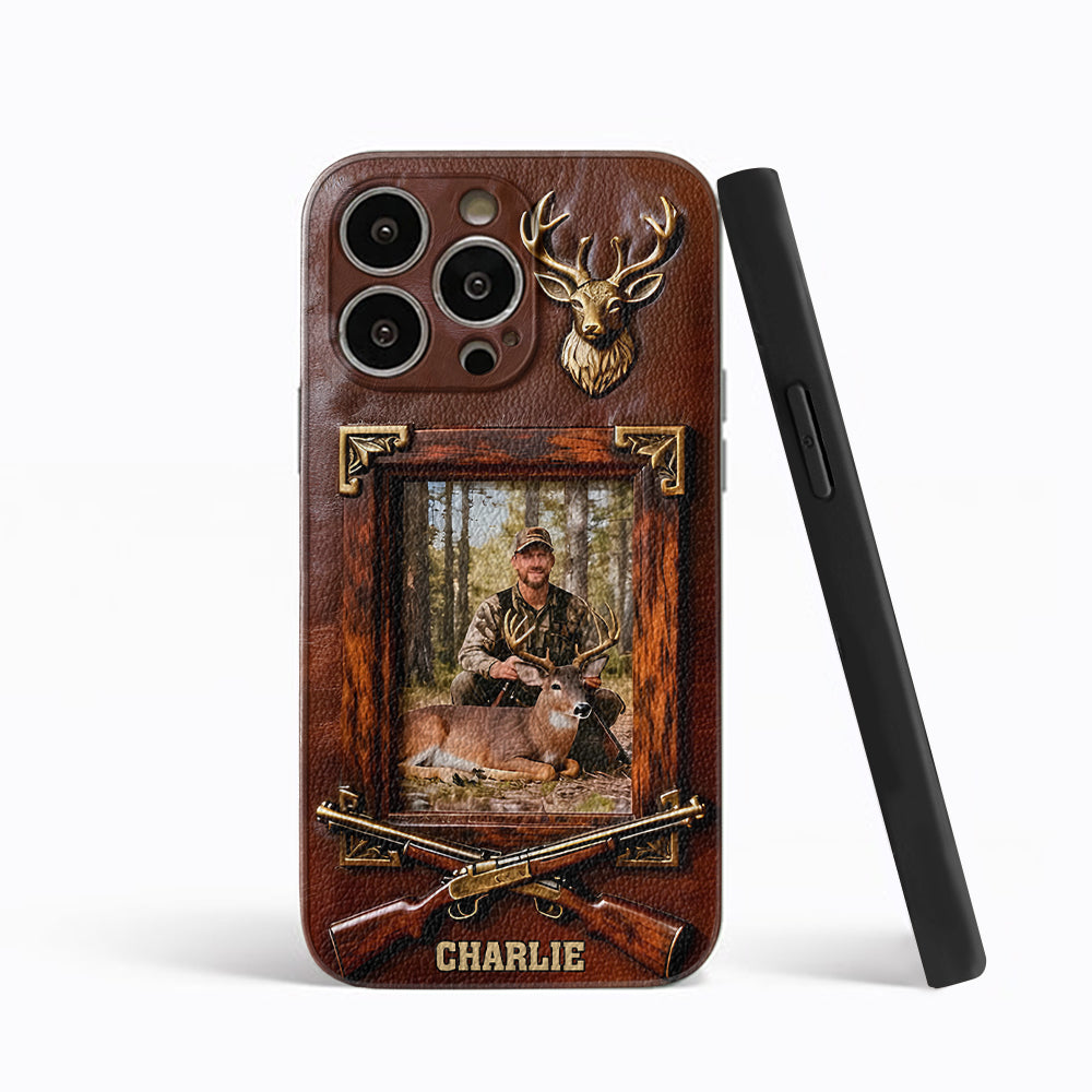 Hunting Achievement - Personalized Hunting Leather Phone Case