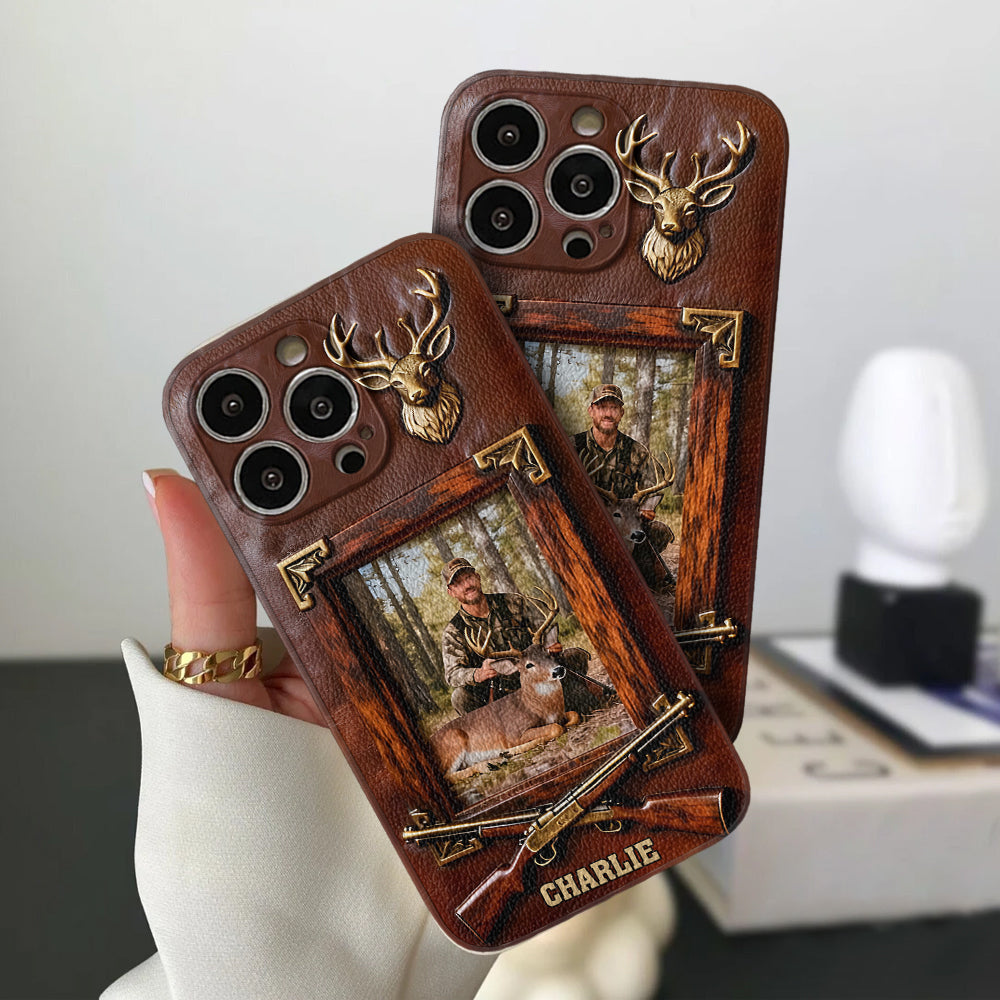 Hunting Achievement - Personalized Hunting Leather Phone Case