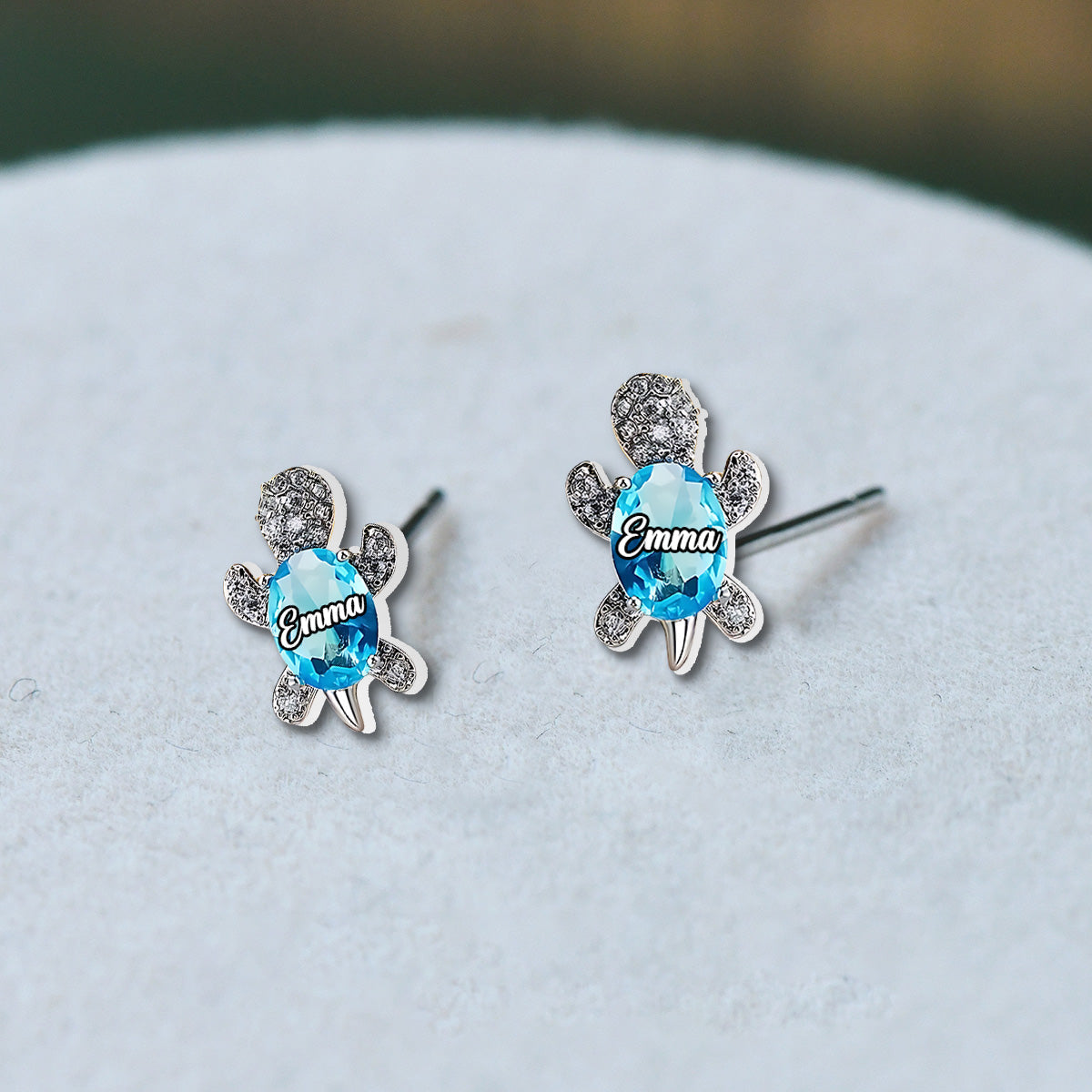 Liebe Schildkröte – Personalisierte Schildkröten-Ohrstecker